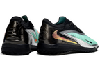 Phantom GX III Elite Double-Layer Waterproof Fishwire Full Knit Grass Stud TF Soccer Shoes - Black/Pistachio Frost/Orange/Silver