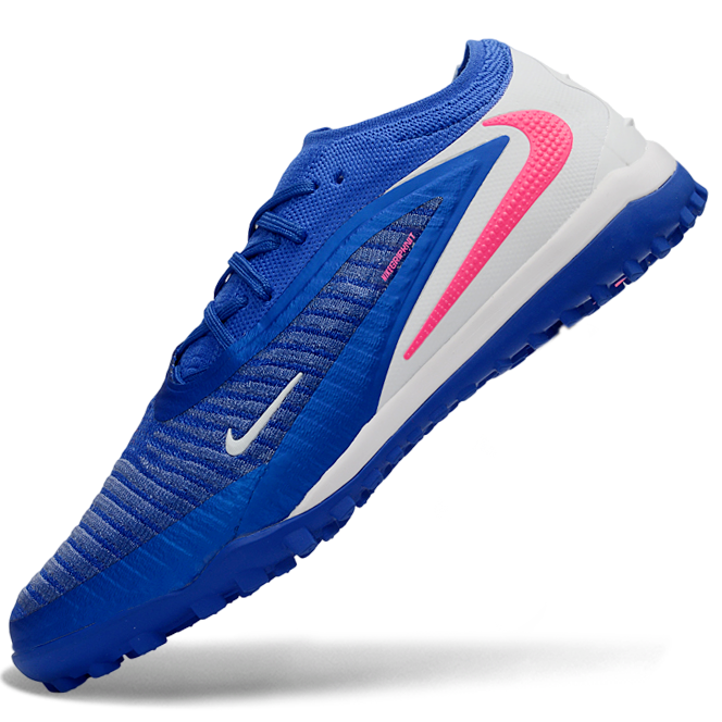 Phantom GX III Elite Double-Layer Waterproof Fishwire Full Knit Grass Stud TF Soccer Shoes - Blue/Red/White