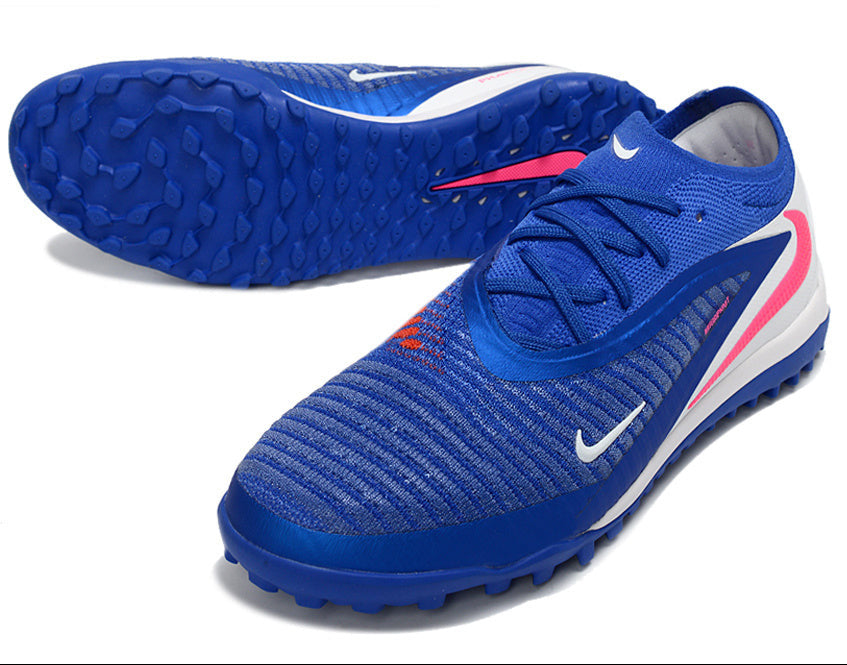 Phantom GX III Elite Double-Layer Waterproof Fishwire Full Knit Grass Stud TF Soccer Shoes - Blue/Red/White