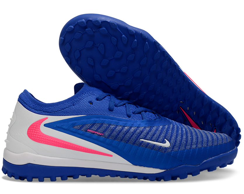 Phantom GX III Elite Double-Layer Waterproof Fishwire Full Knit Grass Stud TF Soccer Shoes - Blue/Red/White