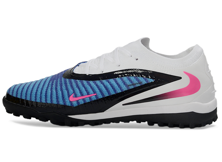 Phantom GX III Elite Double-Layer Waterproof Fishwire Full Knit Grass Stud TF Soccer Shoes - Blue/White/Black/Pink
