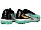 Phantom GX III Elite Double-Layer Waterproof Fishwire Full Knit Grass Stud TF Soccer Shoes - Jade/Silver/Black/Gold
