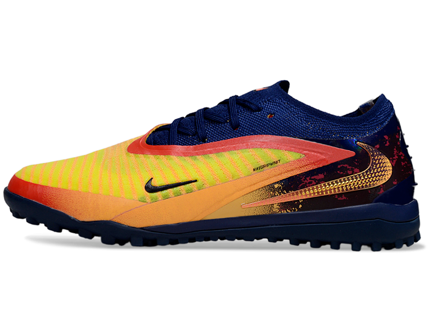 Phantom GX III Elite Double-Layer Waterproof Fishwire Full Knit Grass Stud TF Soccer Shoes - Laser Orange/Blue Void/Red/Yellow