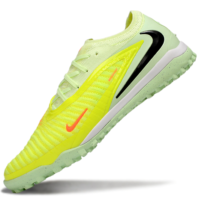 Phantom GX III Elite Double-Layer Waterproof Fishwire Full Knit Grass Stud TF Soccer Shoes - Lime Green/Hyper Crimson/Black
