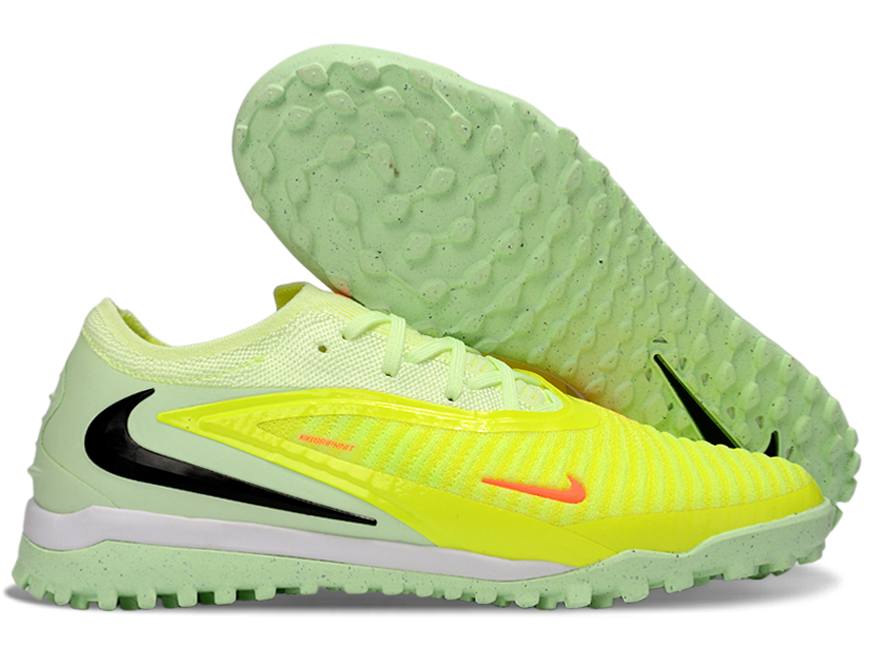 Phantom GX III Elite Double-Layer Waterproof Fishwire Full Knit Grass Stud TF Soccer Shoes - Lime Green/Hyper Crimson/Black