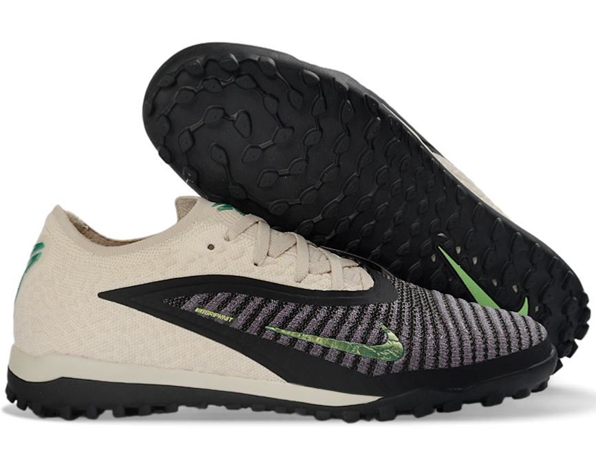 Phantom GX III Elite Double-Layer Waterproof Fishwire Full Knit Grass Stud TF Soccer Shoes - Off White/Black/Green