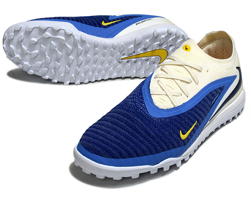 Phantom GX III Elite Double-Layer Waterproof Fishwire Full Knit Grass Stud TF Soccer Shoes - Royal Blue/Light Blue/White/Black