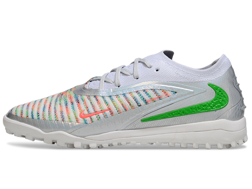 Phantom GX III Elite Double-Layer Waterproof Fishwire Full Knit Grass Stud TF Soccer Shoes - White/Green/Multicolor