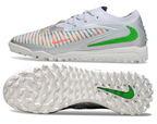 Phantom GX III Elite Double-Layer Waterproof Fishwire Full Knit Grass Stud TF Soccer Shoes - White/Green/Multicolor