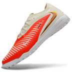 Phantom GX III Elite Double-Layer Waterproof Fishwire Full Knit Grass Stud TF Soccer Shoes - White/Orange/Gold