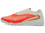 Phantom GX III Elite Double-Layer Waterproof Fishwire Full Knit Grass Stud TF Soccer Shoes - White/Orange/Gold