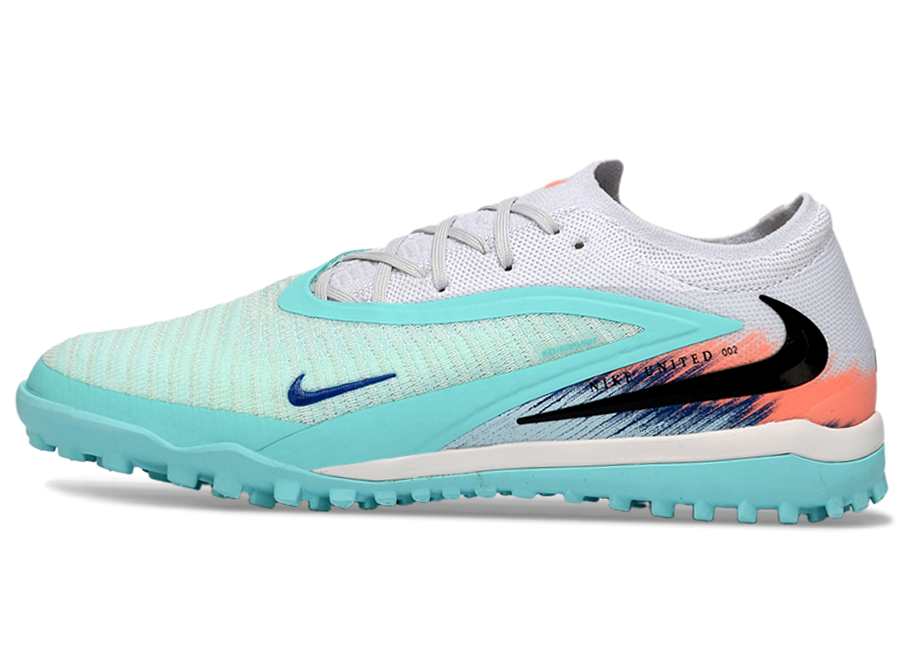 Phantom GX III Elite Double-Layer Waterproof Fishwire Full Knit Grass Stud TF Soccer Shoes - White/Pistachio Frost/Hyper Orange