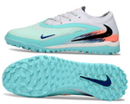 Phantom GX III Elite Double-Layer Waterproof Fishwire Full Knit Grass Stud TF Soccer Shoes - White/Pistachio Frost/Hyper Orange