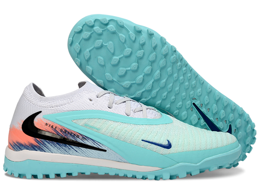 Phantom GX III Elite Double-Layer Waterproof Fishwire Full Knit Grass Stud TF Soccer Shoes - White/Pistachio Frost/Hyper Orange