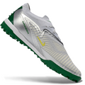 Phantom GX III Elite Double-Layer Waterproof Fishwire Full Knit Grass Stud TF Soccer Shoes - White/Silver/Green