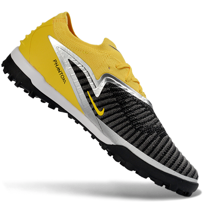 Phantom GX III Elite Double-Layer Waterproof Fishwire Full Knit Grass Stud TF Soccer Shoes - Yellow/Black/Silver