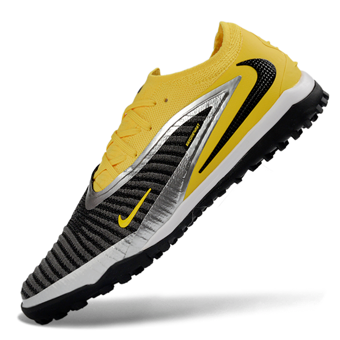 Phantom GX III Elite Double-Layer Waterproof Fishwire Full Knit Grass Stud TF Soccer Shoes - Yellow/Black/Silver