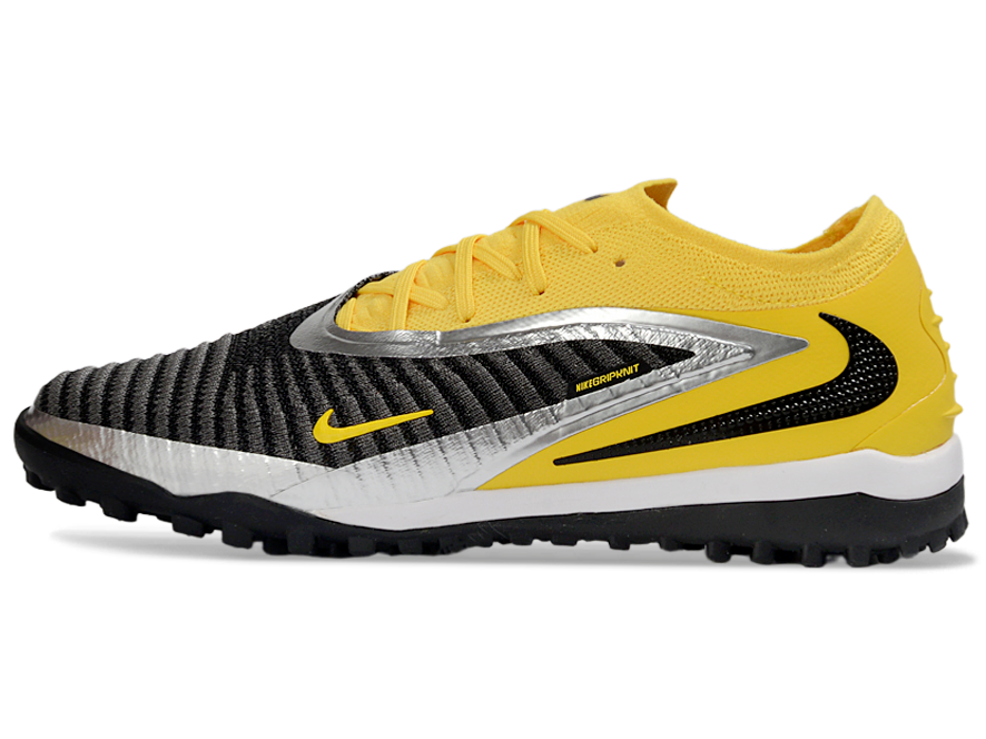 Phantom GX III Elite Double-Layer Waterproof Fishwire Full Knit Grass Stud TF Soccer Shoes - Yellow/Black/Silver