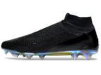 Phantom GX III Elite High-Top Double-Layer Waterproof Fish Silk Full Knit FG Soccer Shoes - Black