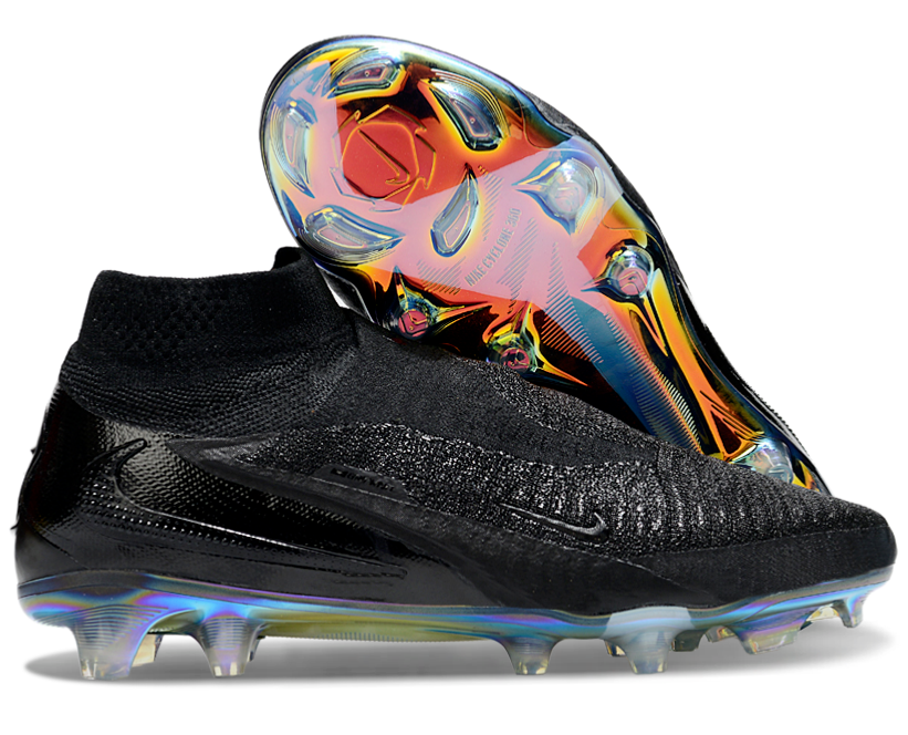 Phantom GX III Elite High-Top Double-Layer Waterproof Fish Silk Full Knit FG Soccer Shoes - Black