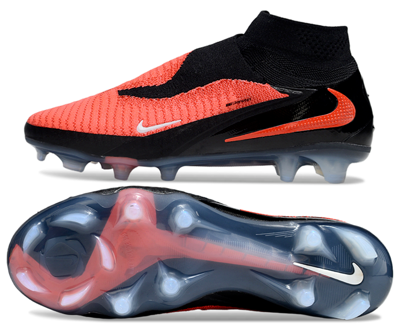 Phantom GX III Elite High-Top Double-Layer Waterproof Fish Silk Full Knit FG Soccer Shoes - Black/Orange