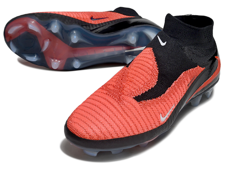 Phantom GX III Elite High-Top Double-Layer Waterproof Fish Silk Full Knit FG Soccer Shoes - Black/Orange