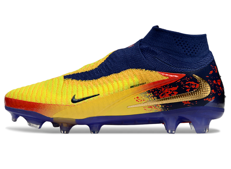 Phantom GX III Elite High-Top Double-Layer Waterproof Fish Silk Full Knit FG Soccer Shoes - Laser Orange/Blue Void/Red/Yellow