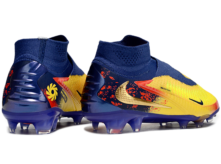 Phantom GX III Elite High-Top Double-Layer Waterproof Fish Silk Full Knit FG Soccer Shoes - Laser Orange/Blue Void/Red/Yellow