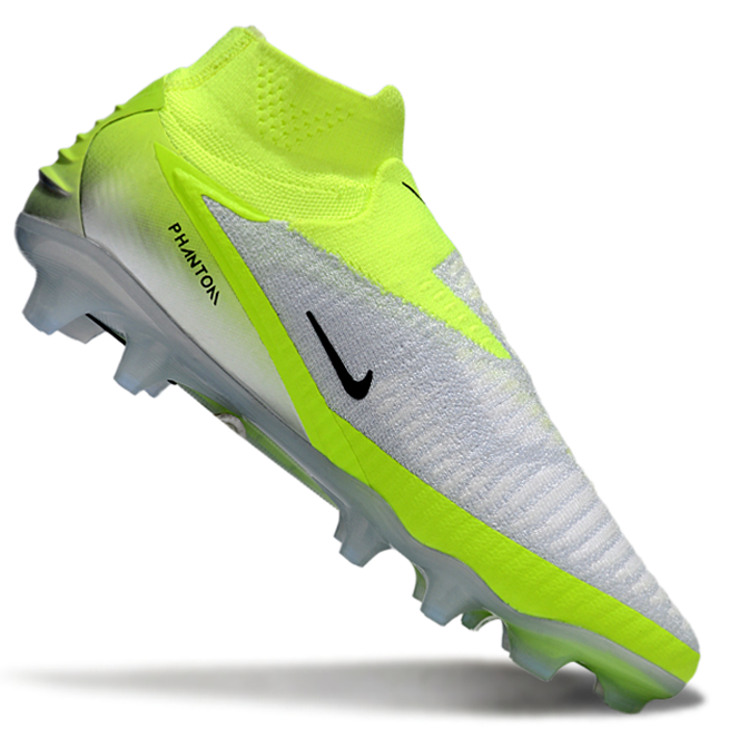 Phantom GX III Elite High-Top Double-Layer Waterproof Fish Silk Full Knit FG Soccer Shoes - Neon Yellow/Silver/Black
