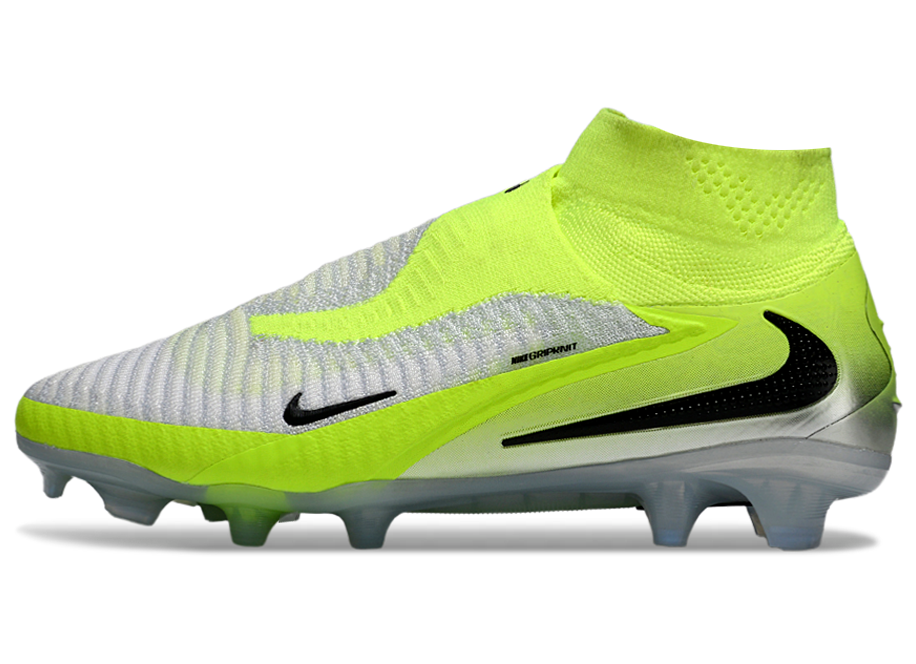 Phantom GX III Elite High-Top Double-Layer Waterproof Fish Silk Full Knit FG Soccer Shoes - Neon Yellow/Silver/Black