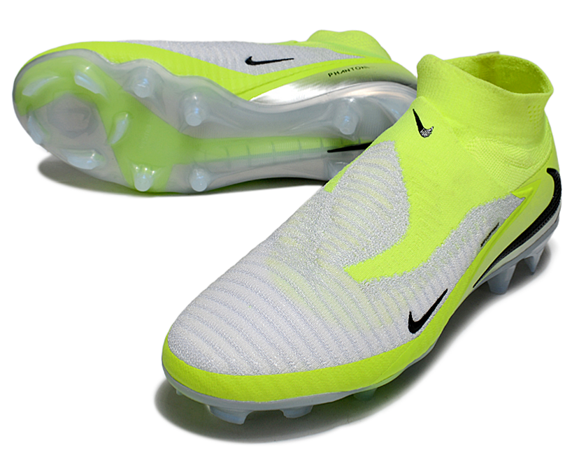 Phantom GX III Elite High-Top Double-Layer Waterproof Fish Silk Full Knit FG Soccer Shoes - Neon Yellow/Silver/Black