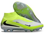 Phantom GX III Elite High-Top Double-Layer Waterproof Fish Silk Full Knit FG Soccer Shoes - Neon Yellow/Silver/Black