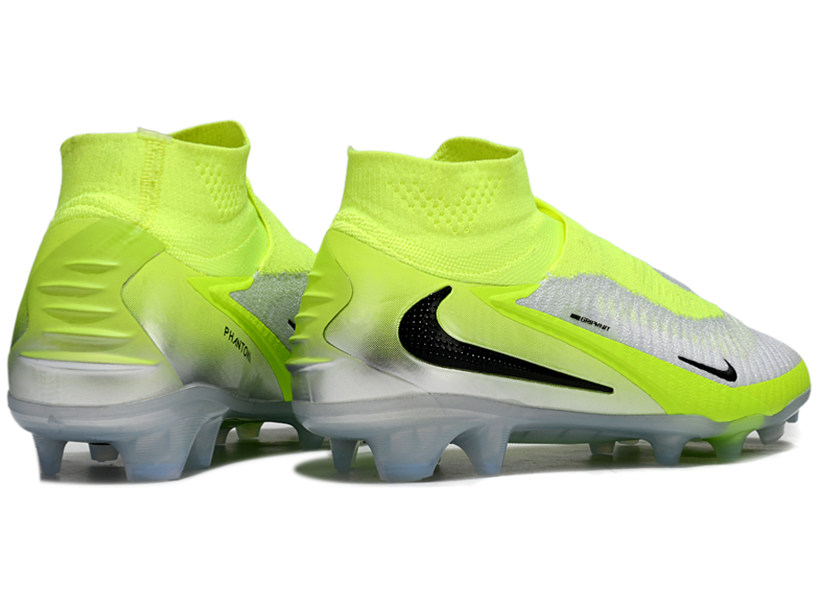 Phantom GX III Elite High-Top Double-Layer Waterproof Fish Silk Full Knit FG Soccer Shoes - Neon Yellow/Silver/Black