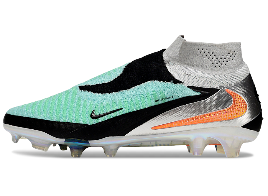 Phantom GX III Elite High-Top Double-Layer Waterproof Fish Silk Full Knit FG Soccer Shoes - Pistachio Frost/Hyper Orange/Black