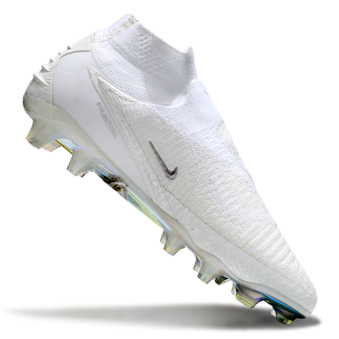 Phantom GX III Elite High-Top Double-Layer Waterproof Fish Silk Full Knit FG Soccer Shoes - White
