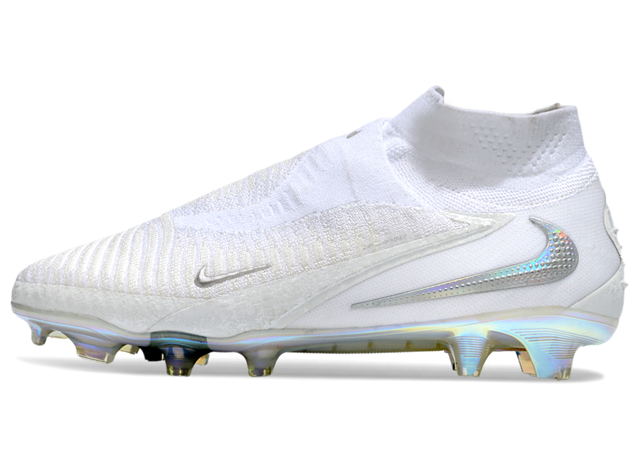 Phantom GX III Elite High-Top Double-Layer Waterproof Fish Silk Full Knit FG Soccer Shoes - White