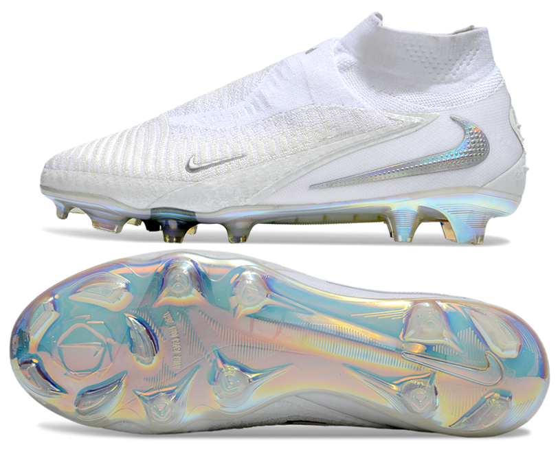 Phantom GX III Elite High-Top Double-Layer Waterproof Fish Silk Full Knit FG Soccer Shoes - White
