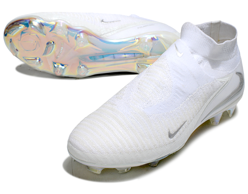 Phantom GX III Elite High-Top Double-Layer Waterproof Fish Silk Full Knit FG Soccer Shoes - White