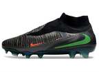 Phantom GX III Elite High-Top with Double-Layer Waterproof Fish Silk Full Knit FG Soccer Shoes - Black/Grey/Green