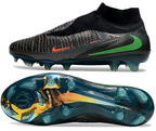 Phantom GX III Elite High-Top with Double-Layer Waterproof Fish Silk Full Knit FG Soccer Shoes - Black/Grey/Green