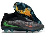 Phantom GX III Elite High-Top with Double-Layer Waterproof Fish Silk Full Knit FG Soccer Shoes - Black/Grey/Green