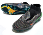 Phantom GX III Elite High-Top with Double-Layer Waterproof Fish Silk Full Knit FG Soccer Shoes - Black/Grey/Green