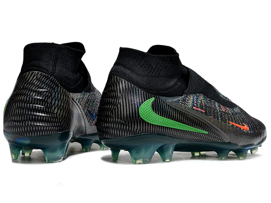 Phantom GX III Elite High-Top with Double-Layer Waterproof Fish Silk Full Knit FG Soccer Shoes - Black/Grey/Green