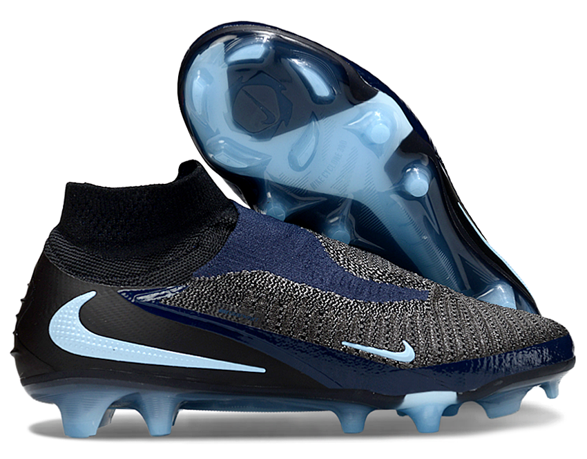 Phantom GX III Elite High-Top with Double-Layer Waterproof Fish Silk Full Knit FG Soccer Shoes - Black/Jade