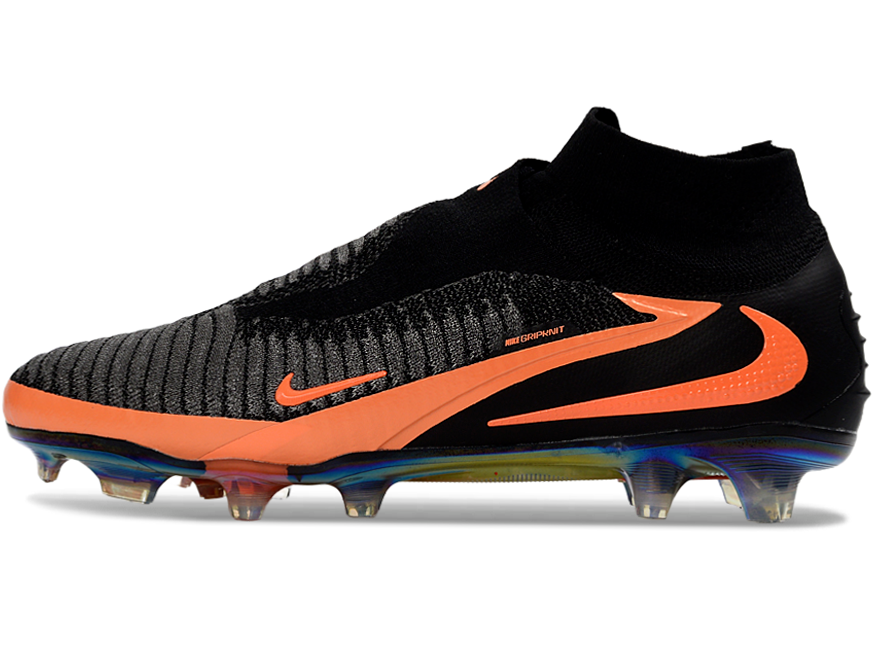 Phantom GX III Elite High-Top with Double-Layer Waterproof Fish Silk Full Knit FG Soccer Shoes - Black/Orange