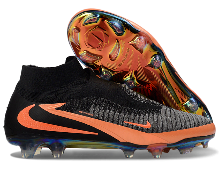 Phantom GX III Elite High-Top with Double-Layer Waterproof Fish Silk Full Knit FG Soccer Shoes - Black/Orange