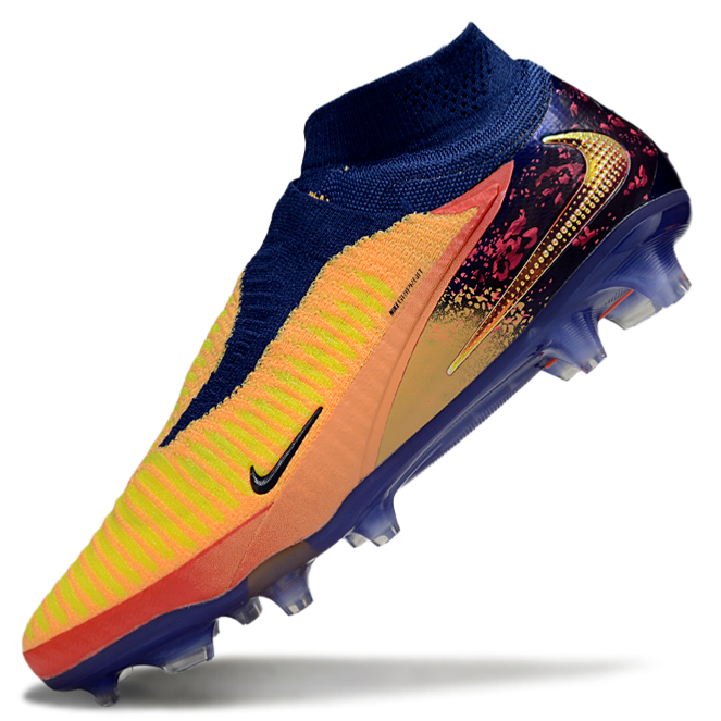 Phantom GX III Elite High-Top with Double-Layer Waterproof Fish Silk Full Knit FG Soccer Shoes - Laser Orange/Blue Void/Red/Yellow