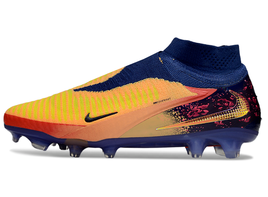 Phantom GX III Elite High-Top with Double-Layer Waterproof Fish Silk Full Knit FG Soccer Shoes - Laser Orange/Blue Void/Red/Yellow
