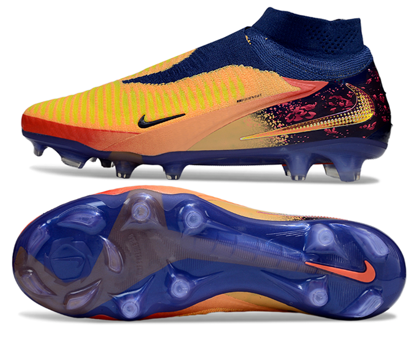 Phantom GX III Elite High-Top with Double-Layer Waterproof Fish Silk Full Knit FG Soccer Shoes - Laser Orange/Blue Void/Red/Yellow