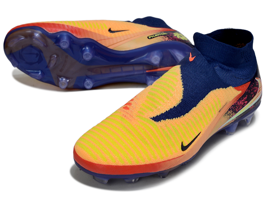 Phantom GX III Elite High-Top with Double-Layer Waterproof Fish Silk Full Knit FG Soccer Shoes - Laser Orange/Blue Void/Red/Yellow